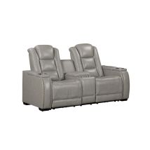 New Classic L3183A-25P2-LGY Breckenridge II - Console Loveseat With Power Headrest & Footrest - Light - Gray