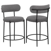 Coaster Fine Furniture 108198 Viola - Boucle Upholstered Counter Chair (Set of 2) - Gray