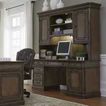 Liberty Furniture 487-HOJ-JEC Amelia - Jr Executive Credenza Set - Antique Toffee