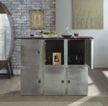 ACME 70450 Brancaster - Bar Table With Marble Top - Aluminum