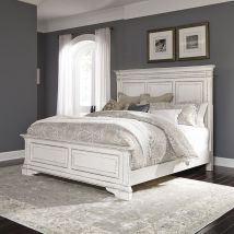 Liberty Furniture 520-BR-CPB Abbey Park - California King Panel Bed - Antique White