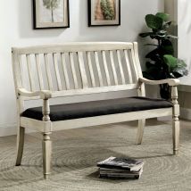 Furniture of America CM3089LV Georgia - Loveseat Bench - Antique White / Gray