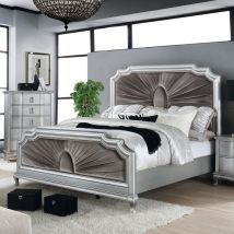 Furniture of America CM7864CK-BED Aalok - California King Bed - Silver / Warm Gray
