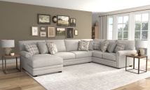 Jackson 3345/75/30/72-26 Jackson 3345/75/30/72-26 Livingston - 3 Piece Sectional With Comfort Coil Seating And 9 Included Accent Pillows (LSF Chaise) - Linen