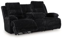 Ashley Furniture PC4280599 Rhine Falls - Reclining Power Sofa With Drop Down Table - Onyx