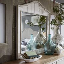 Liberty Furniture 652-BR51 Farmhouse Reimagined - Mirror - Antique White / Chestnut Tops