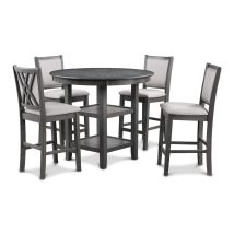 New Classic D3651-52S-GRY Amy - 5 Piece Counter Dining Set - Gray