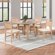 New Classic D4103N-51S Sable Crest - 5 Piece Round Dining Table & 4 Chairs - Natural