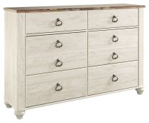 Ashley Furniture B267-31 Willowton - Six Drawer Dresser - Brown / Beige / White