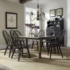 Liberty Furniture 482-DR-7RLS Liberty Furniture 482-DR-7RLS Hearthstone Ridge - 7 Piece Rectangular Table Set - Dark Brown / Black