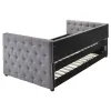 CoasterEssence 302161 Mockern - Upholstered Twin Daybed With Trundle - Gray
