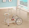 CoasterEveryday 910076 Sarandon - 3-Tier Glass Shelf Metal Bar Cart - Chrome