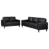 Coaster Fine Furniture 508361-S2 Ruth - 2 Piece Upholstered Track Arm Sofa Set - Black