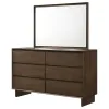 Coaster Fine Furniture 225013M Glenwood - 6-Drawer Dresser And Mirror - Warm Brown