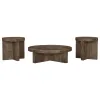 Coaster Fine Furniture 710138-S3 Kinkaid - 3 Piece Solid Wood Coffee And End Table Set - Brown