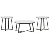 Coaster Fine Furniture 723238-S3 Hugo - 3 Piece Faux Marble Coffee And End Table Set - White