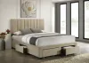 Coaster Fine Furniture 316010Q Wheatland - 4-Drawer Upholstered Queen Storage Bed - Light Brown