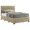 Coaster Fine Furniture 316010F Wheatland - 4-Drawer Upholstered Full Storage Bed - Light Brown
