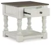 Ashley Furniture T994-2 Havalance - Square End Table - White / Gray