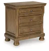 Ashley Furniture PCB779-92 Feddinger - Two Drawer Night Stand - Medium Brown