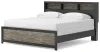 Ashley Furniture PCB1118B19 Ashley Furniture PCB1118B19 Broachmyn - King Lighted Bookcase Panel Bed - Black / Gray