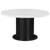 CoasterEssence 115490 Sherry - Round Marble Top Dining Table - Rustic Espresso