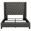 CoasterEssence 301405KE Bancroft - Upholstered Eastern King Wingback Bed - Gray