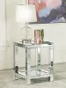 CoasterElevations 736217 Valentina - 1-Shelf Square Glass Top Side End Table - Silver