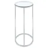 CoasterEveryday 902927 Kyle - Oval Glass Top C-Shaped Sofa Side Table - Chrome