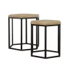 CoasterEssence 935844 Adger - 2 Piece Hexagonal Nesting Tables - Natural And Black