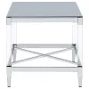 Coaster Fine Furniture 709727 Lindley - Square Tempered Mirror Acrylic Side End Table - Chrome