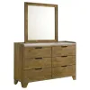 Coaster Fine Furniture 222973M Henderson - 6-Drawer Bedroom Dresser With Mirror - Medium Oak