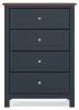 Ashley Furniture B414-45 Landocken - Four Drawer Chest - Brown / Blue