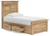 Ashley Furniture PCB1170B26 Ashley Furniture PCB1170B26 Makidern - Twin Panel Storage Bed With Under Bed Storage Unit - Tan