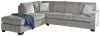 Ashley Furniture 87214S1 Ashley Furniture 87214S1 Altari - Left Arm Facing Corner Chaise 2 Pc Sectional - Alloy