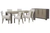 Pulaski Furniture P402240-KIT18 Pulaski Furniture P402240-KIT18 Anderson Park - Leg Dining Table With 6 Klismos Dining Chairs And Sideboard - Moose Trail / Frontier Brown