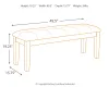Ashley Furniture D596-00 Haddigan - Large UPH Dining Room Bench - Dark Brown