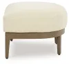 Ashley Furniture P671-814 Serene Bay - Ottoman With Cushion - Dark Brown / White
