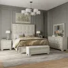 Pulaski Furniture P269-BR-K5-KIT4 Pulaski Furniture P269-BR-K5-KIT4 Camila - California King Upholstered Bed And Vanity With Mirror - Creamy White