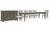 Pulaski Furniture P413240-KIT32 Pulaski Furniture P413240-KIT32 Madison Ridge - Extendable Leg Dining Table With 4 Side Chairs, 2 Arm Chairs And Server - Natural Bark