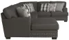 Jackson Furniture Industries 5473/72/30/75-58 Jackson Furniture Industries 5473/72/30/75-58 Crawford - 3 Piece Sectional With LSF Chaise And 10 Included Accent Pillows - Dark Gray