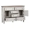 Liberty Furniture 824-BR32 Heartland - 2 Door 6 Drawer Chesser - Antique White / Tobacco Tops
