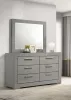 Coaster Fine Furniture 224973M Ives - 6-Drawer Dresser And Mirror - Gray High Gloss