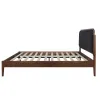New Classic 00-B1862HG-300 Hawthorne - 5/0 Queen Platform Bed With Chair arcoal Upholstered Headboard - Brown