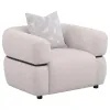 Coaster Fine Furniture 508963 Jeanette - Fabric Upholstered Round Arm Accent Chair - Beige