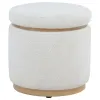 Coaster Fine Furniture 915423 Remuda - Boucle Upholstered Round Storage Ottoman - Ivory