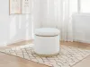 Coaster Fine Furniture 915423 Remuda - Boucle Upholstered Round Storage Ottoman - Ivory