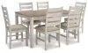 Ashley Furniture D394-425 Skempton - Dining Room Table Set (Set of 7) - White