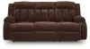 Ashley Furniture PC2140699 Free Wake - Reclining Power Sofa With Drop Down Table - Chocolate