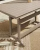 Ashley Furniture PCP228-642 Seacliff Beach - Rectangular Counter Height Dining Table With Umbrella Option - Medium Brown